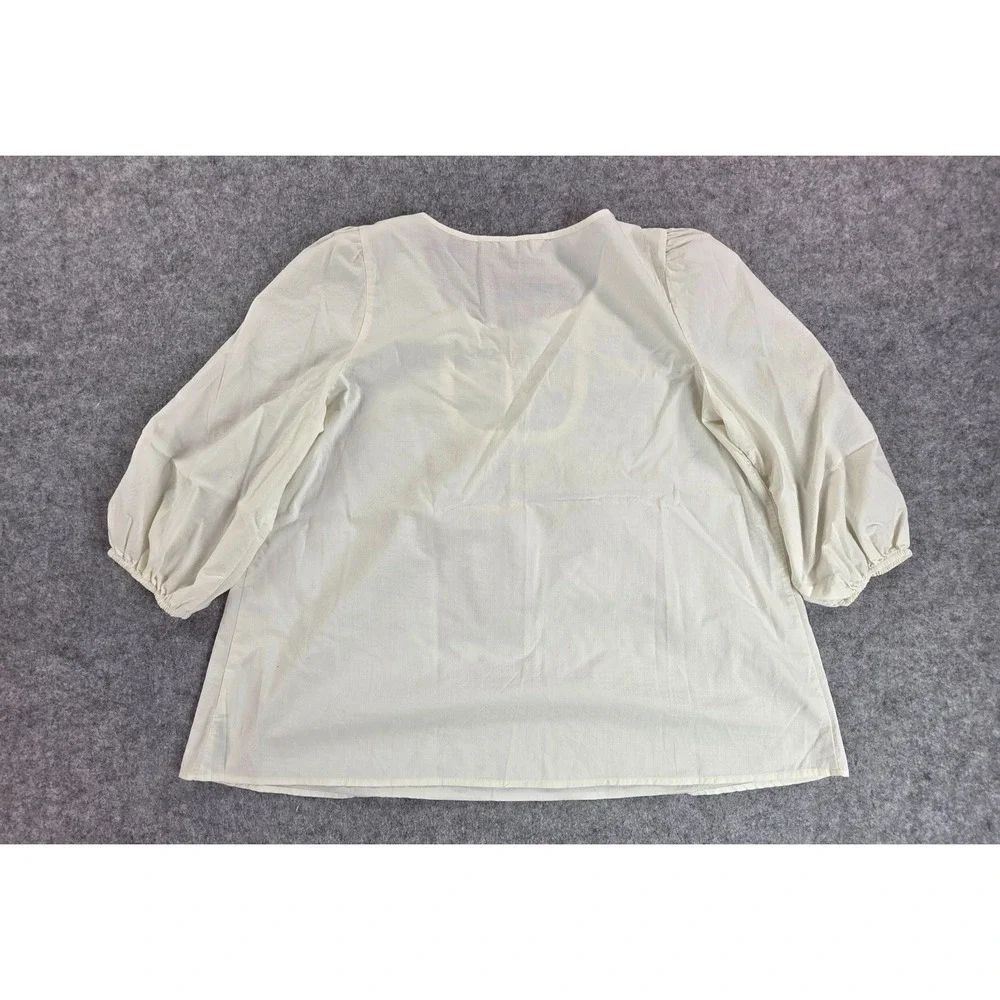 Old Navy Cream Puff-Sleeve Scoop Neck Blouse
